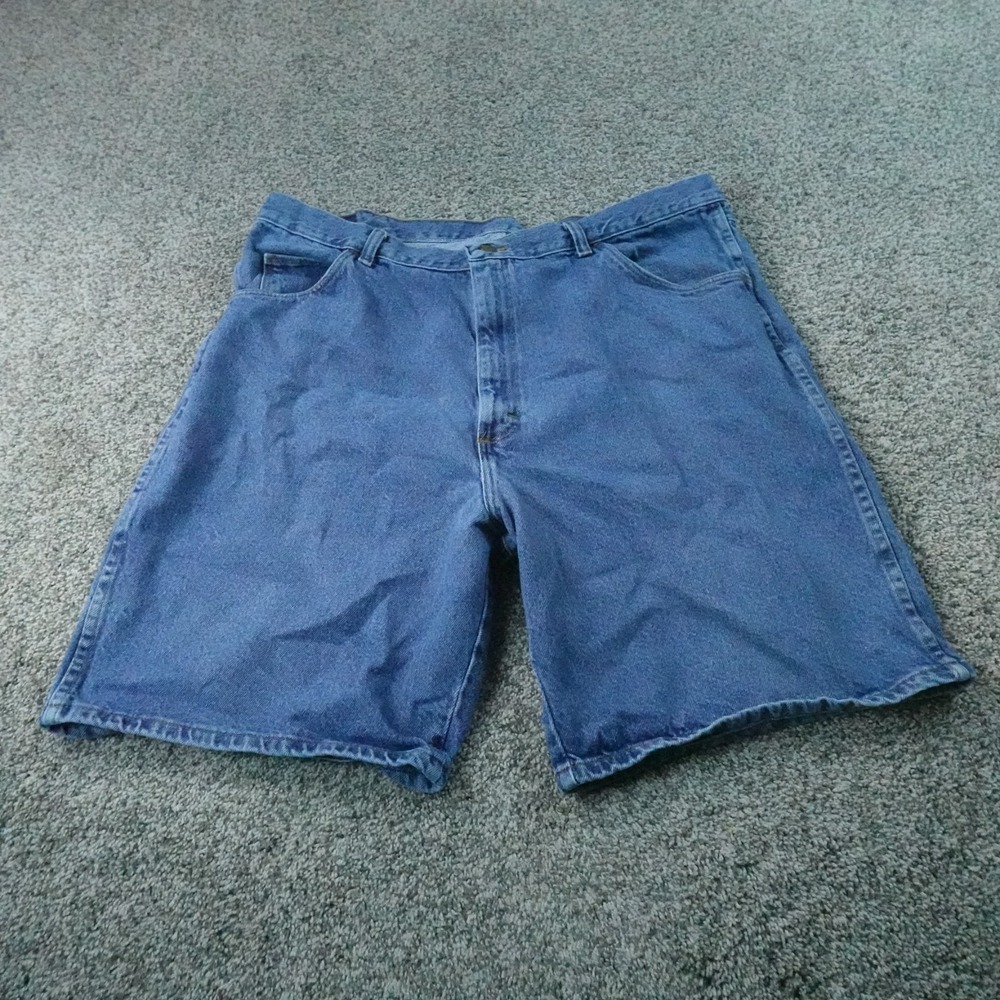 Wrangler Shorts Mens 38 Dark Blue Denim Jean Jorts Bermuda Western Cowboy‎ Rodeo